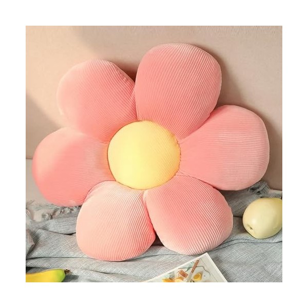 LfrAnk Belle Fleur colorée en Peluche Oreiller Jouet Doux Dessin animé Plante en Peluche poupée Chaise Coussin canapé pour En