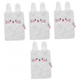 NUOBESTY 4 Pièces Cahier En Peluche Journal Moelleux Pour Les Filles Bloc-notes Avec Serrure Cahier à Couverture En Peluche C