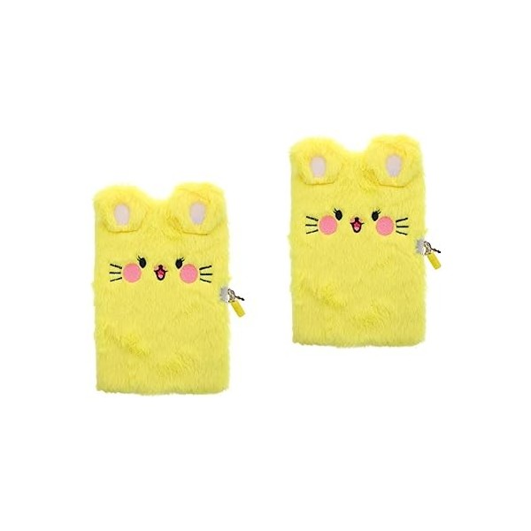 NUOBESTY 4 Pièces Cahier En Peluche Journal Moelleux Pour Les Filles Bloc-notes Avec Serrure Cahier à Couverture En Peluche C