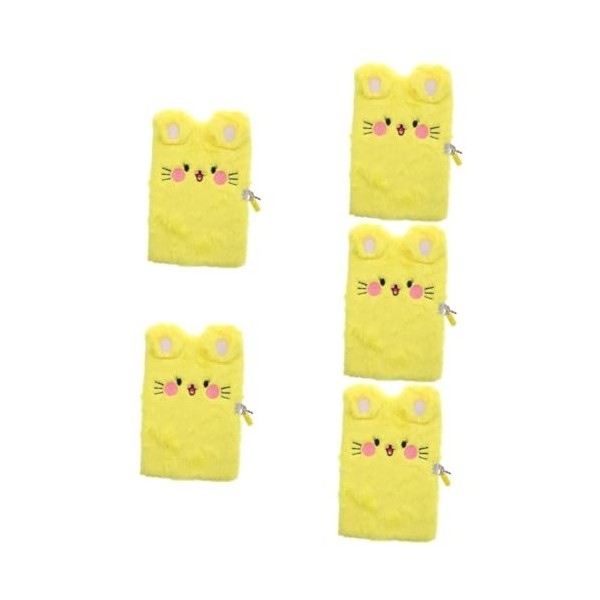 NUOBESTY 4 Pièces Cahier En Peluche Journal Moelleux Pour Les Filles Bloc-notes Avec Serrure Cahier à Couverture En Peluche C