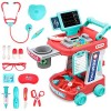 deAO Kids Doctor Kit, 20PCS Doctor Role Play Set avec Chariot Mobile et stéthoscope, Ensemble de Jeu médical éducatif Jouets 