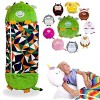 Sac Couchage Enfant avec Oreiller, Sac Couchage 2 en 1 pour Animaux Dessin Animé, Rangement Pliable, Confortable et Doux, pou