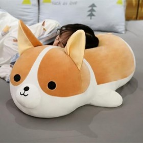 SaruEL Poupée en Peluche Corgi géante Poupée Oreiller Shiba Inu Doux Cadeau de Noël pour Enfants 70cm 1