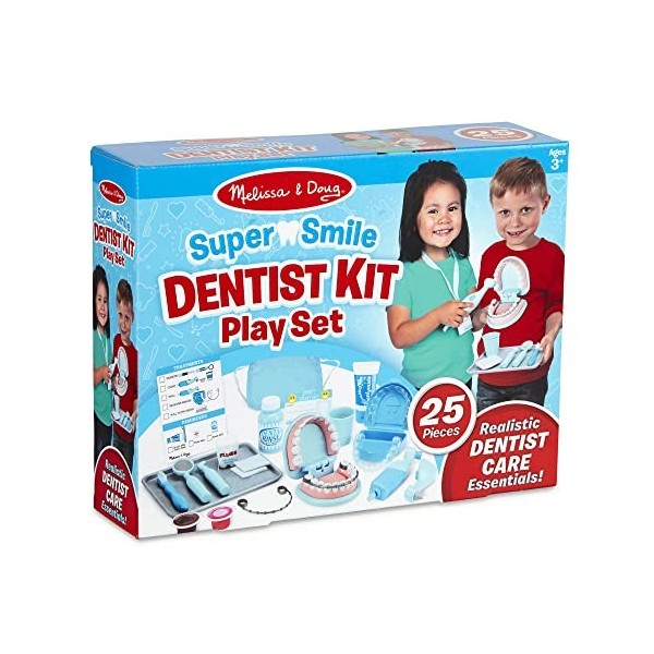 Melissa & Doug Kit de Dentiste Super Smile pour Enfants, Jeu de rôle,  Jouets de Dentiste pour Enfants, Jouets éducatifs, Cade
