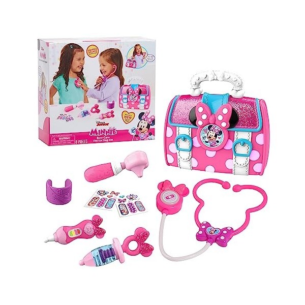 Just Play Trousse de médecin Minnie Mouse avec stéthoscope lumineux et sons pour enfant