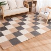 Tapis De Sol en Mousse Puzzle en Peluche Douce, Tapis Emboîtables Moelleux 30x30 Cm, Tapis Antidérapant, Tapis De Jeu, Carrea