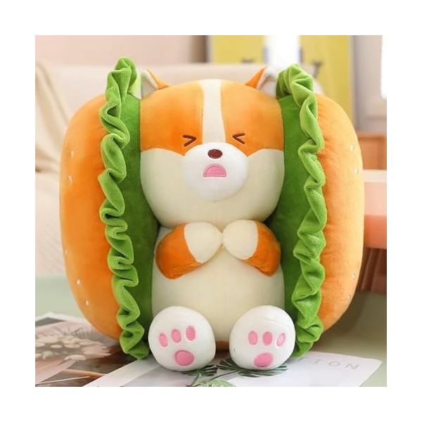 Creative Hamburger Corgi Bunny Peluche Jouet Oreiller en Peluche Animal Canapé Coussin Enfants Anniversaire Cadeaux De Noël 4