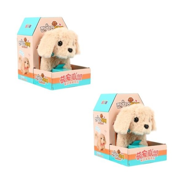 ibasenice 2 Pièces Chien Artificiel Pompons De Porcistas Jouet Panda Peluche Décor De Bureau De Poupée Jouets Électriques pou