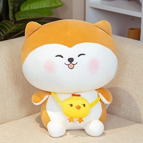 Ermano Peluche 1 pièce de 45 cm remplie de Jolis Jouets en Peluche de Chien Shiba Gras Doux Kawaii Animal Cartoon Oreiller po