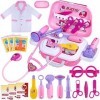 GINMIC Kit de jeu de médecin pour enfants, 22 pièces avec costume de médecin et étui de transport pour les tout-petits et les