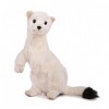 Hansa Peluche Hermine Blanche Dressée 28cmH