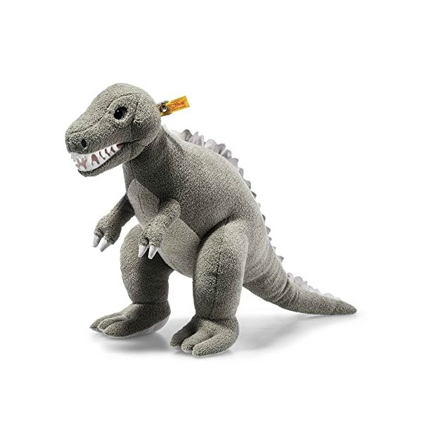 Steiff Soft Cuddly Friends T-Rex Thaisen - 067136 - Gris Clair - 45 cm