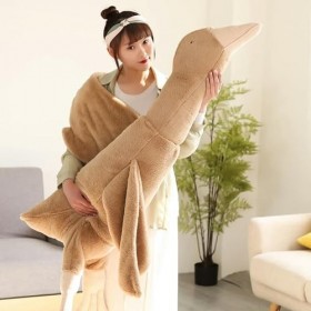 NOpinz Oreiller en Peluche Doux Grande oie poupée Oreiller de Couchage Enfants Cadeau d’Anniversaire géant Gros Oiseau Peluch