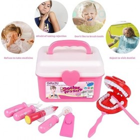 Gifts2U Ensemble de médecin pour fille - Jouet de médecin - Jouet de dentiste - Jeu de rôle médical - Jouet éducatif avec cos