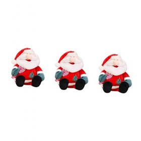 Toyvian 3 Pièces Poupée Père Noël Poupée De Noel en Peluche Jouets en Peluche De Vacances Décoration du Père Noël Peluche en 