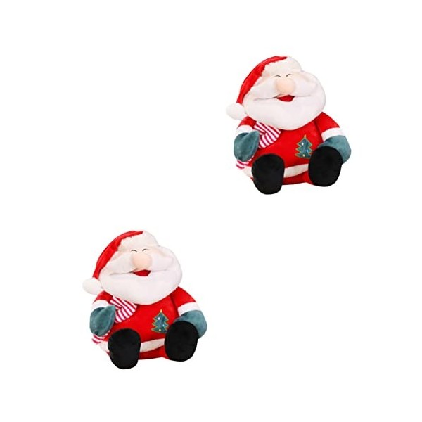 Toyvian 3 Pièces Poupée Père Noël Poupée De Noel en Peluche Jouets en Peluche De Vacances Décoration du Père Noël Peluche en 