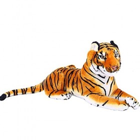 YUDIZWS Roi De La Jungle Peluche Peluche Tigre 30-100 Cm, Peluche Couché Peluche Peluche Décoration Jouet Maison Canapé Décor