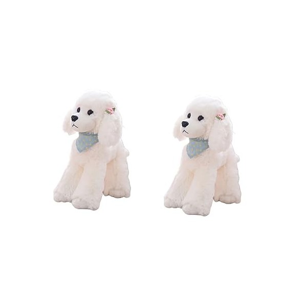 ibasenice 3 Pièces Jouets pour Animaux De Compagnie Peluche en Peluche Caniche Poupée De Chien Enfant Blanche