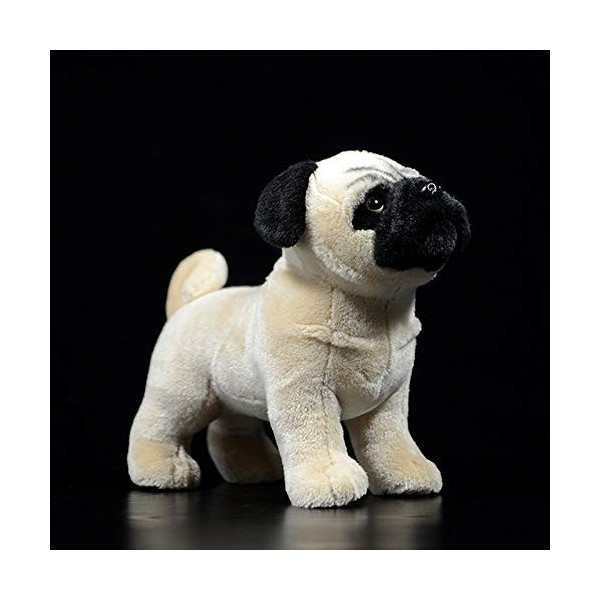 LEUYA Boucles doreilles Pug Dog Jaune Peluche Douce Jouet Mignon Cadeau pour Enfants réaliste réaliste Animaux poupée Chien 