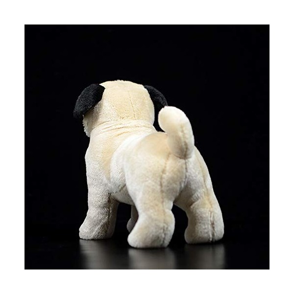 LEUYA Boucles doreilles Pug Dog Jaune Peluche Douce Jouet Mignon Cadeau pour Enfants réaliste réaliste Animaux poupée Chien 