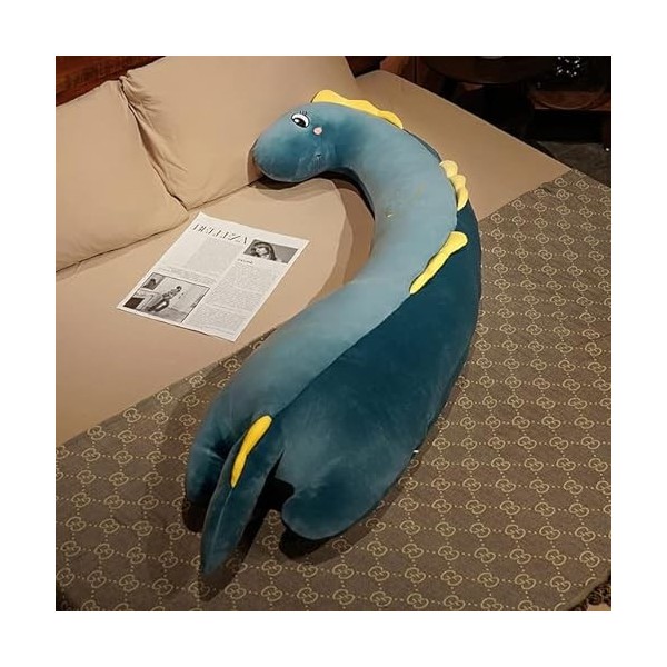 LfrAnk Kawaii Oreiller Dessin animé Animal Dinosaure Chien Peluche oie Oreiller Dormir poupée Jouet Fille 120cm 2