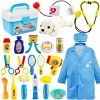 BUYGER Kit de Malette Veterinaire Enfant Jouet, Jeu dimitation avec Peluche Chien Outils, Cadeau pour Garçons Filles