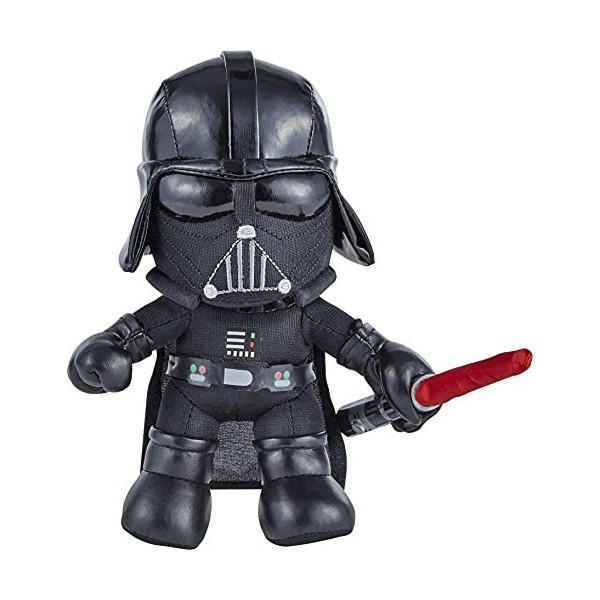 Star Wars Mattel Figurine Peluche Dark Vador 18 Cm Avec Sabre Laser Lumineux, Jouet à Collectionner Pour Fans Et enfants Dès 