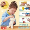 BUYGER Kit de Malette Veterinaire Enfant Jouet, Jeu dimitation avec Peluche Chien Outils, Cadeau pour Garçons Filles