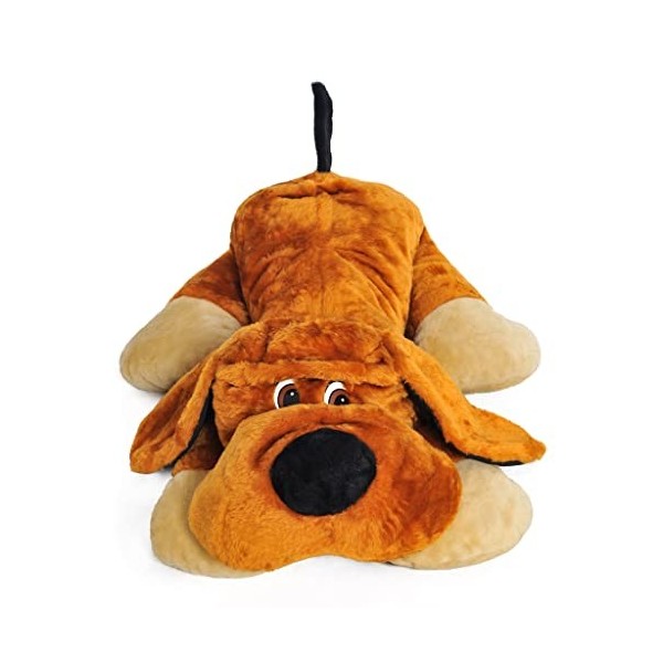 Grand Chien en Peluche allongé 110cm, Peluche géante