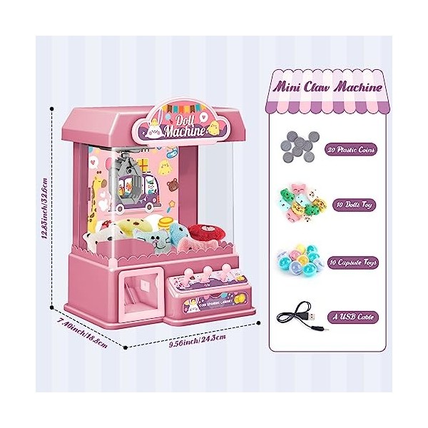 Arkyomi Mini Griffe Machine Bonbons poupée Gachapon Pince pièce Poussoir Griffe Machine câlins électrique Griffe Machine avec