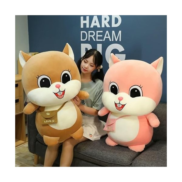 NOpinz Coussin en Peluche Doux Mignon Hamster en Peluche Enfants poupée Cadeau d’Anniversaire Peluche Hamster Peluche Jouet 5