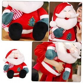 Toyvian 3 Pièces Poupée Père Noël Oreiller Père Noël Fournitures De Fête De Noël Figurine Douce du Père Noël Père Noël Qui Da