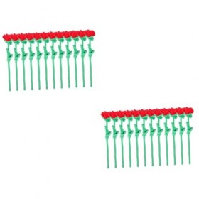 TOYANDONA 24 Pièces Rose en Peluche Décoration De Bouquet De Maison Porte-Rideaux à Fleurs Jouets De Fleurs en Peluche Jouets