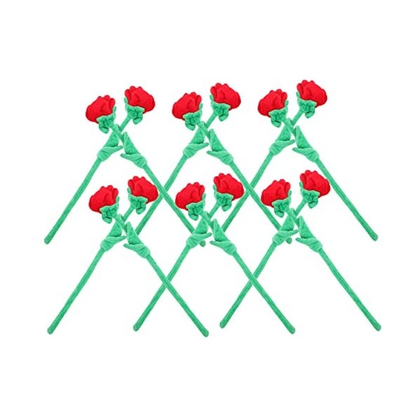 TOYANDONA 24 Pièces Rose en Peluche Décoration De Bouquet De Maison Porte-Rideaux à Fleurs Jouets De Fleurs en Peluche Jouets