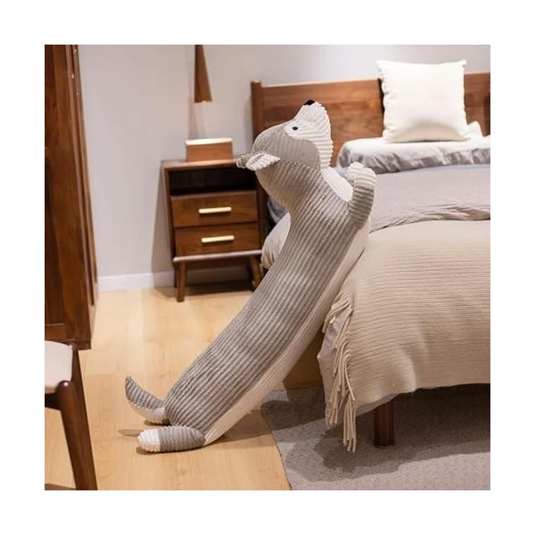 EacTEL Dessin Animé Teckel Chien en Peluche Jouets Mignon Réaliste Huskies Peluche Renard en Peluche Animaux Oreiller De Couc