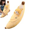 TAYSTE Oreiller en Peluche Banane | Mignon 21,6 Pouces Dog Face Design Animal Banana Plushies - Banane animales Mignonnes, Or