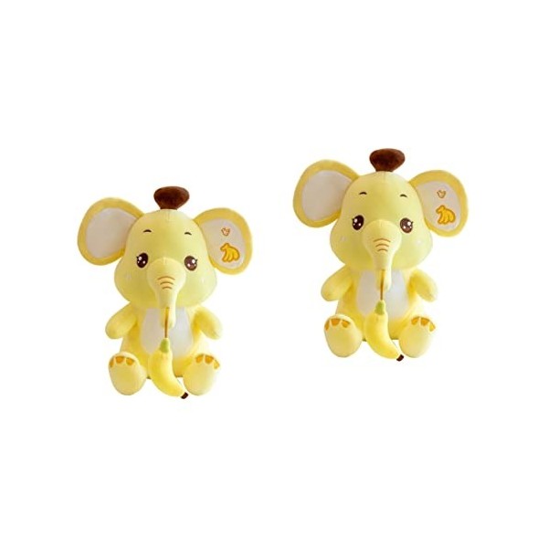 Toyvian 2 Pièces Bébé Éléphant en Peluche Oreiller Animaux Décoration De Fête Déléphant Gros Cadeaux en Peluche Animaux en P