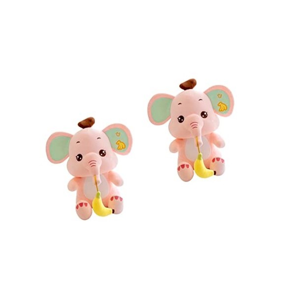 Toyvian 2 Pièces Bébé Éléphant en Peluche Oreiller Animaux Décoration De Fête Déléphant Gros Cadeaux en Peluche Animaux en P