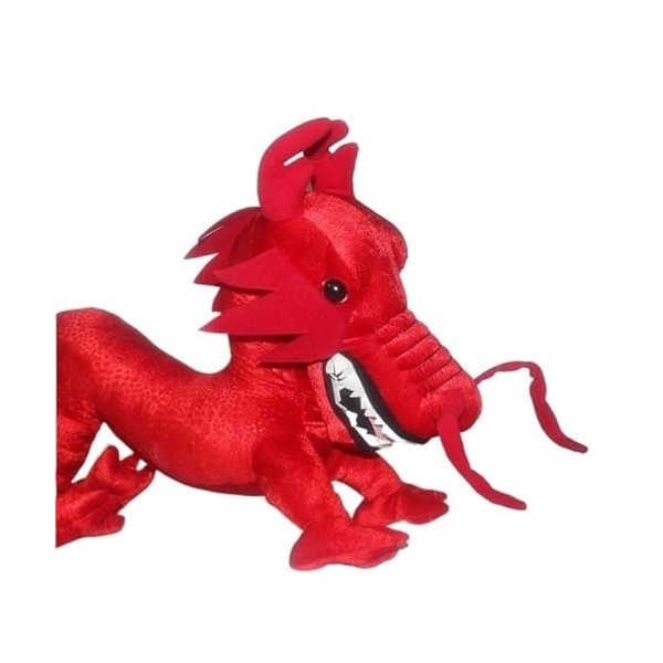 JOEBO Poupée en Peluche Dragon simulé, Dragon Noir, Rouge, Marron, Doux et Mignon, Cadeau, décoration de la Maison Color : R