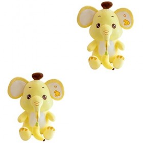 TOYANDONA 2 Pièces Bébé Éléphant en Peluche Coussin De Dossier De Chaise Jouet Animal Garçons Filles Jouet en Peluche Lheure