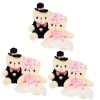 Gadpiparty 10 Pièces Poupée Ours De Mariage Mini Oursons en Peluche Dessin Animé Ours Jouets Faveur De Fête en Peluche Jouets