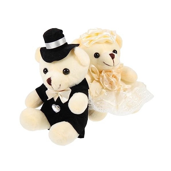 Gadpiparty 10 Pièces Poupée Ours De Mariage Mini Oursons en Peluche Dessin Animé Ours Jouets Faveur De Fête en Peluche Jouets