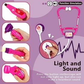 HERSITY Jouet Vétérinaire Enfant avec Peluche Chien, Kit Vétérinaire Jeu dImitation Deguisement de Docteur Outils, Cadeau po