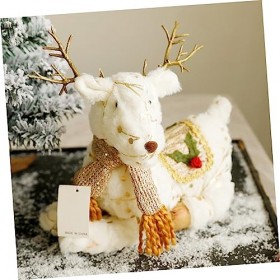ABOOFAN 2 Pièces Lumières Décoratives Table De Renne Poupée en Peluche De Noël Jouet en Peluche De Noël Décorations De Poupée