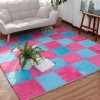 Tapis De Sol Carré en Mousse Puzzle en Peluche, Carreaux De Tapis épais à Emboîtement pour Salle De Jeux, Tapis De Jeu Moelle