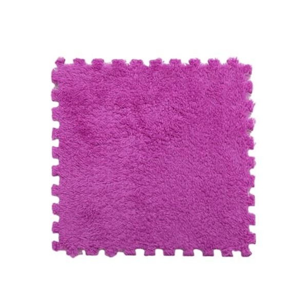 Tapis De Sol Carré en Mousse Puzzle en Peluche, Carreaux De Tapis épais à Emboîtement pour Salle De Jeux, Tapis De Jeu Moelle