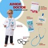 Born Toys Doctor Kit for Kids - Complete Kids Doctor Kit Includes Kids Doctor Coat, Real Stethoscope, Toy Phone, Eyeglasses, 