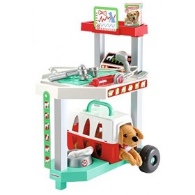 Jouets Ecoiffier – 1909 - La clinique vétérinaire pour enfants vendue avec peluche– Jeu dimitation – 15 pièces – Dès 18 mois