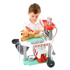 Jouets Ecoiffier – 1909 - La clinique vétérinaire pour enfants vendue avec peluche– Jeu dimitation – 15 pièces – Dès 18 mois