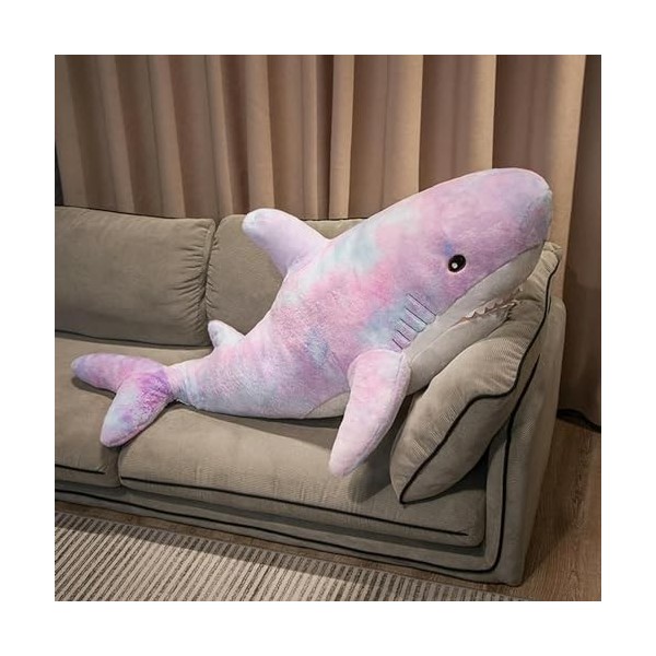 Géant coloré en Peluche Requin Jouet Doux Grande Taille Marine Animal canapé Chambre Coussin Oreiller Enfants Cadeaux 120cm 1